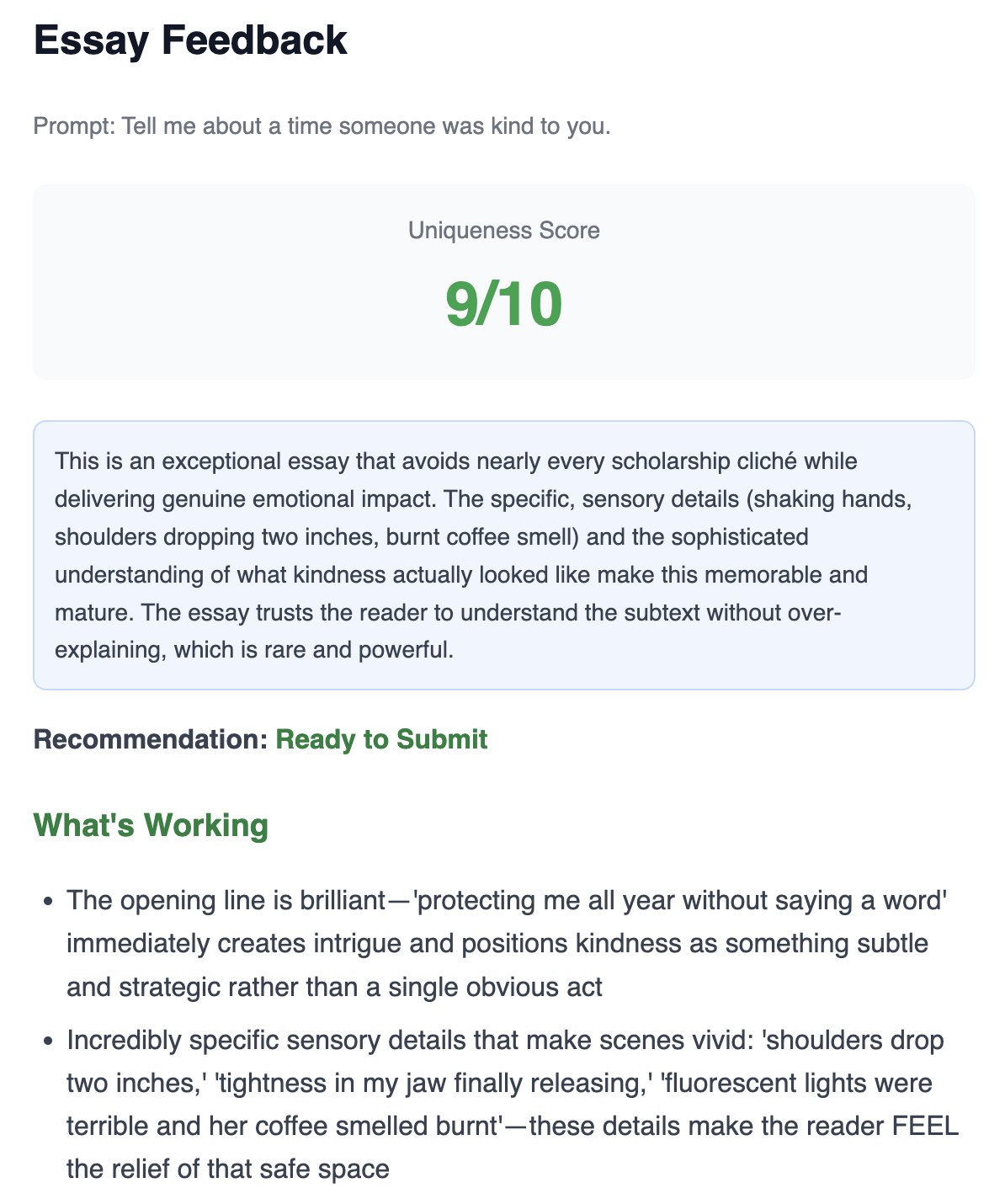 Essay Coaching screenshot